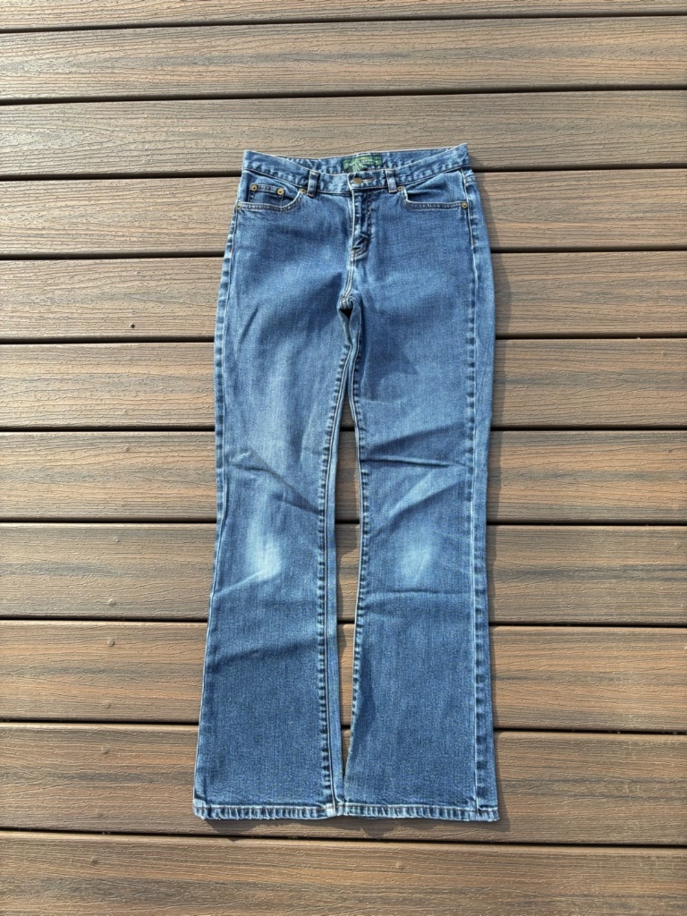 Vintage Lauren Jeans Co RL Classic Boot Cut Flared Denim Jeans Womens Size 2